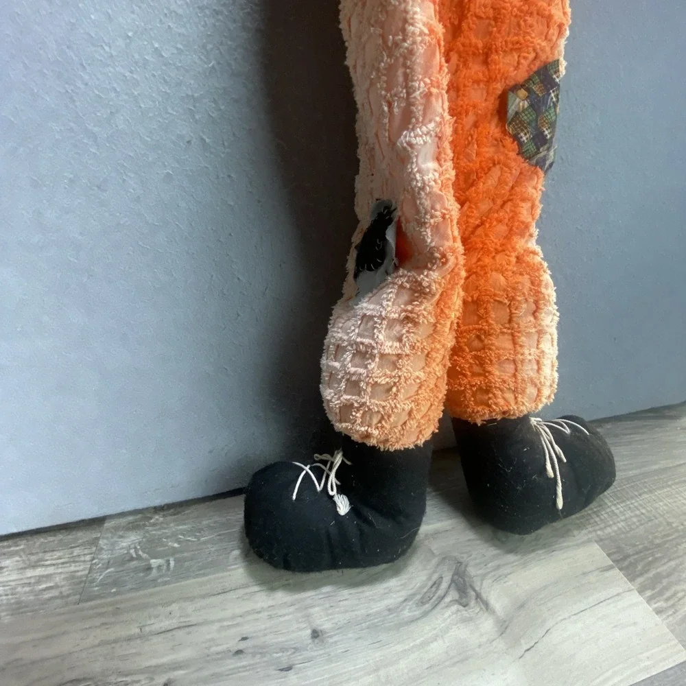 Halloween Scarecrow Witch Yard Decoration Plush Black Cat Pumpkin 5' Tall